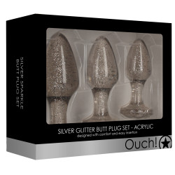 Ouch! Lot de 3 plugs Glitter Argentés
